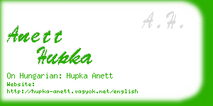 anett hupka business card